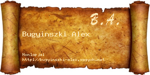 Bugyinszki Alex névjegykártya